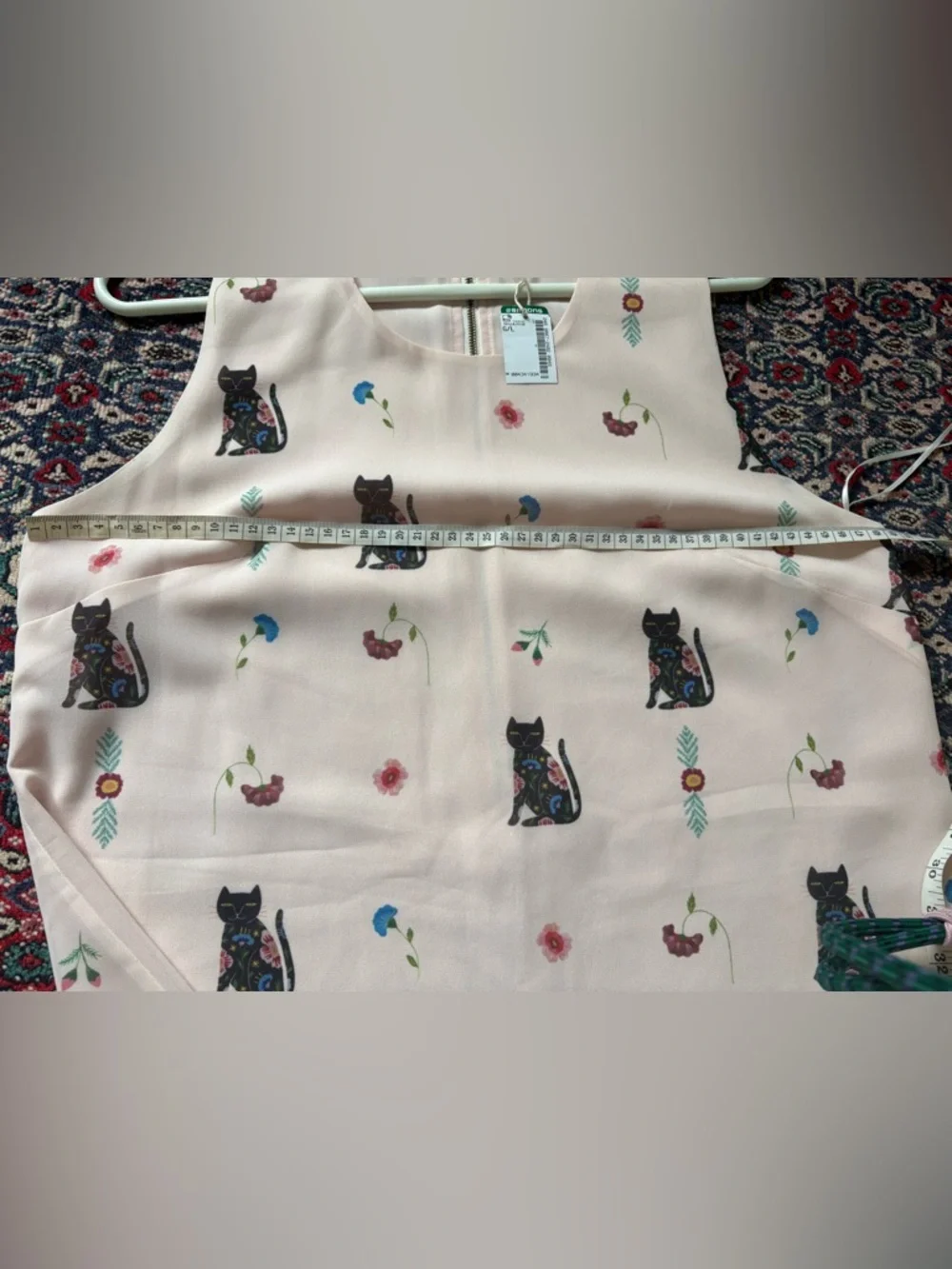Simons Light Pink Shift Dress with Cat Print - Picture 4 of 5